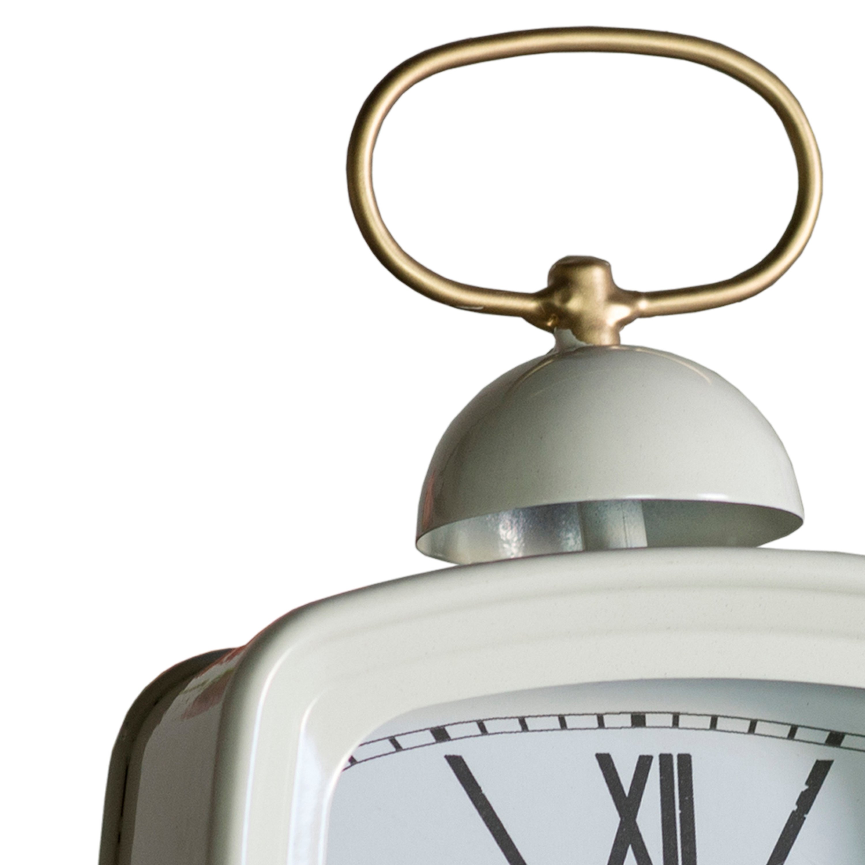 White Metal Modern Tabletop Clock-3