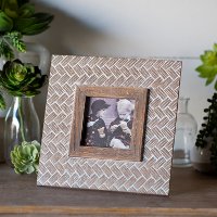 4x4 Square Whitewash Wooden Picture Frame-2