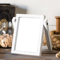 White Wood Picture Frame with Built in Easel-3