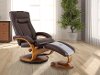 Whiskey Top Grain Leather Relax-R Recliner and Ottoman with Pillow - Hamilton