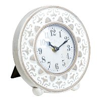 White Wash Wooden Tabletop Clock-2