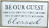 Be Our Guest Distressed White and Black Wooden Wall Sign Decor