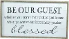Be Our Guest Distressed White and Black Wooden Wall Sign Decor