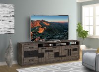 Modern Driftwood and Gray 92 inch TV Stand - River Rock