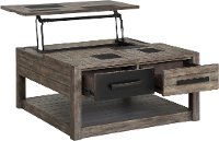 Modern Gray Lift Top Coffee Table - River Rock-2