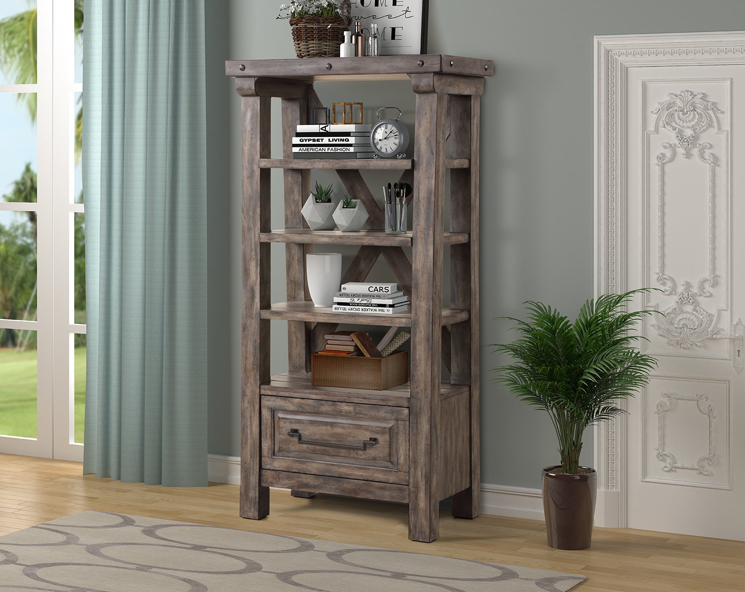 Rustic Home Office Bookcase-1