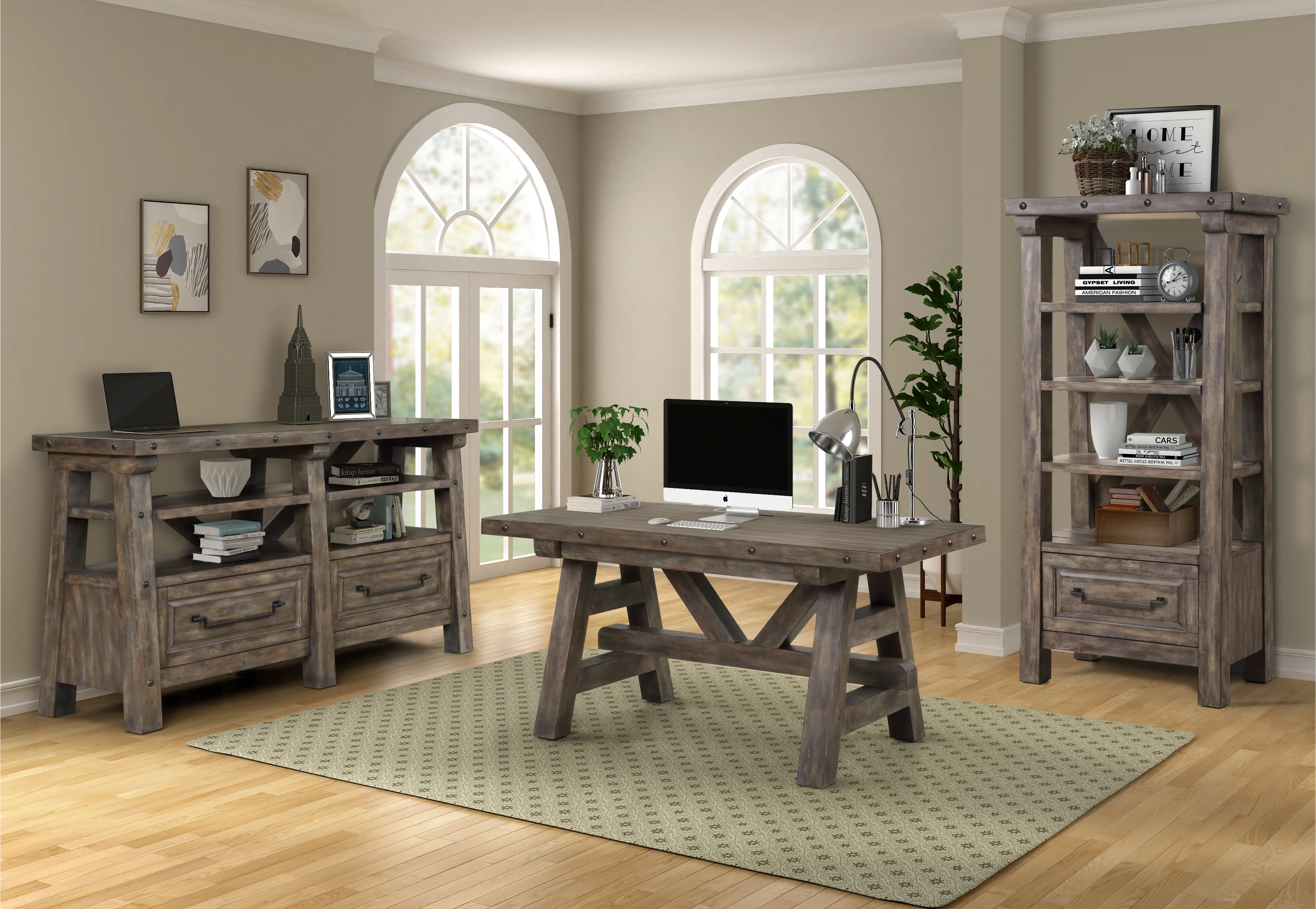 Rustic Home Office Bookcase-3
