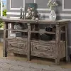 Distressed Gray Rustic 72 inch Office Credenza