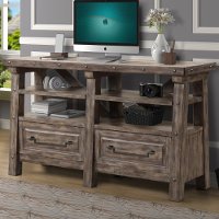 Distressed Gray Rustic 72 inch Office Credenza-3