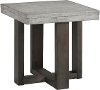 Modern Espresso and Concrete End Table - Concrete