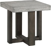 Modern Espresso and Concrete End Table - Concrete