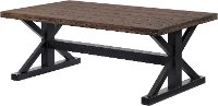 Ebony and Oak Distressed Coffee Table - Lexington