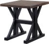 Ebony and Oak Distressed End Table - Lexington