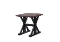 Ebony and Oak Distressed End Table - Lexington