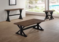 Ebony and Oak Distressed End Table - Lexington-2