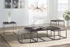 Gray Metal Nesting Coffee Table with 2 Ottomans - 7638