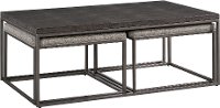Gray Metal Nesting Coffee Table with 2 Ottomans - 7638-3