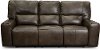 Concrete Brown Leather Power Triple Reclining Sofa - Zero Gravity