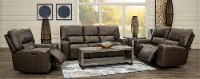 Concrete Brown Leather Power Triple Reclining Sofa - Zero Gravity-3