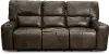 Zero Gravity Concrete Brown Leather Power Triple Reclining Sofa