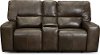 Concrete Brown Leather Power Reclining Loveseat with Console - Zero Gravity
