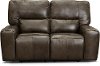 Concrete Brown Leather Power Reclining Love Seat - Zero Gravity