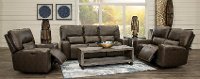 Concrete Brown Leather Power Reclining Love Seat - Zero Gravity-3