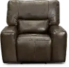 Clearance Zero Gravity Concrete Brown Leather Power Recliner