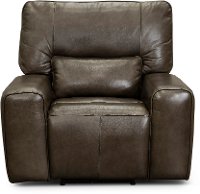 Concrete Brown Leather Power Recliner - Zero Gravity-1