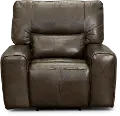 Zero Gravity Concrete Brown Leather Power Recliner