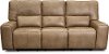 Saddle Brown Leather Power Triple Reclining Sofa - Zero Gravity