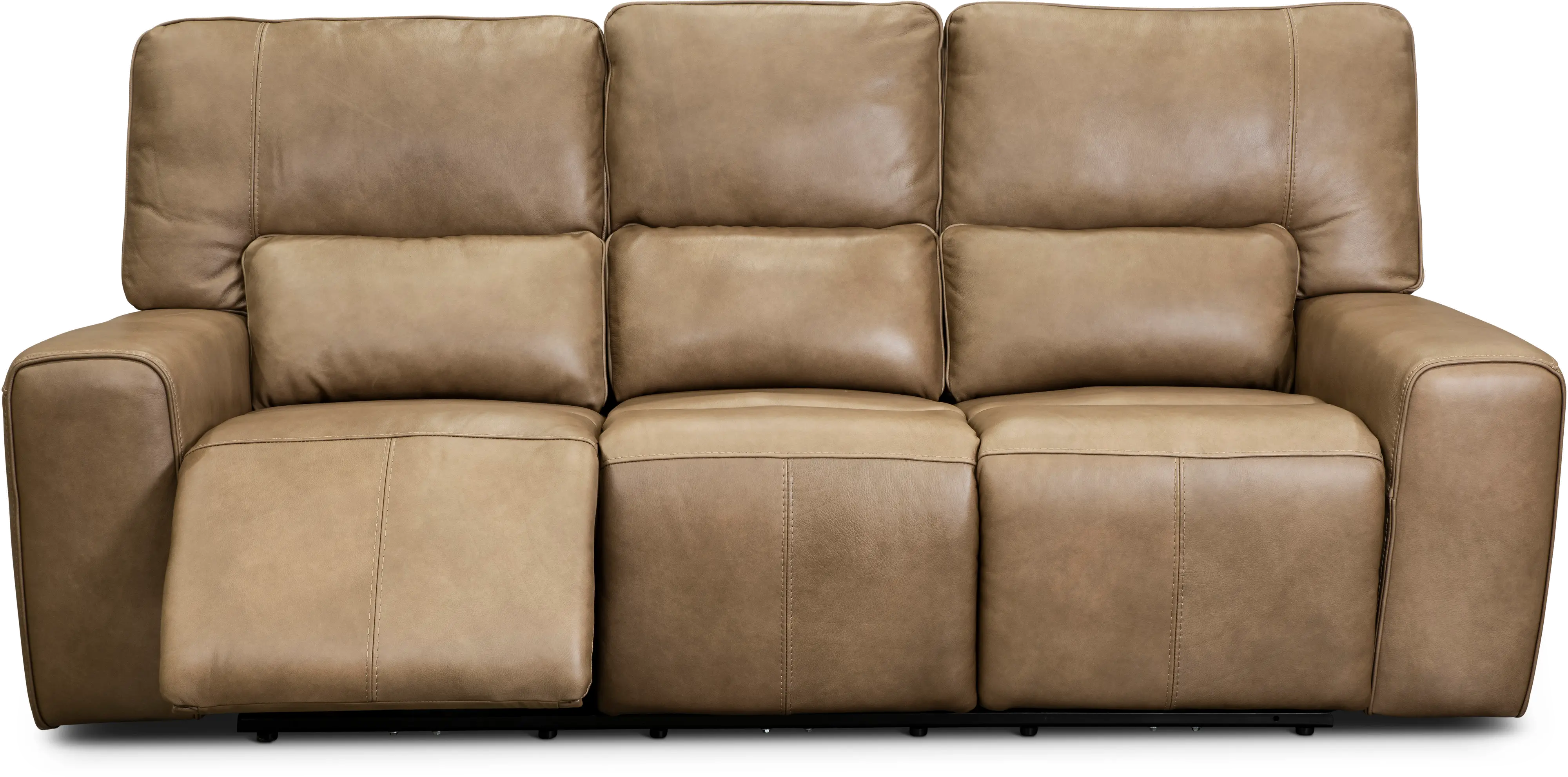Saddle Brown Leather Power Triple Reclining Sofa - Zero Gravity-2