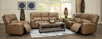 Saddle Brown Leather Power Triple Reclining Sofa - Zero Gravity-3