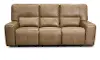 Zero Gravity Saddle Brown Leather Power Triple Reclining Sofa