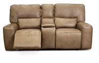 Saddle Brown Leather Power Reclining Love Seat with Console - Zero Gravity-2