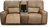 Saddle Brown Leather Power Reclining Love Seat with Console - Zero Gravity-3