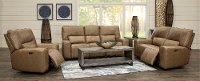 Saddle Brown Leather Power Reclining Love Seat - Zero Gravity-3