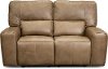 Saddle Brown Leather Power Reclining Loveseat - Zero Gravity