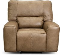 Saddle Brown Leather Power Recliner - Zero Gravity