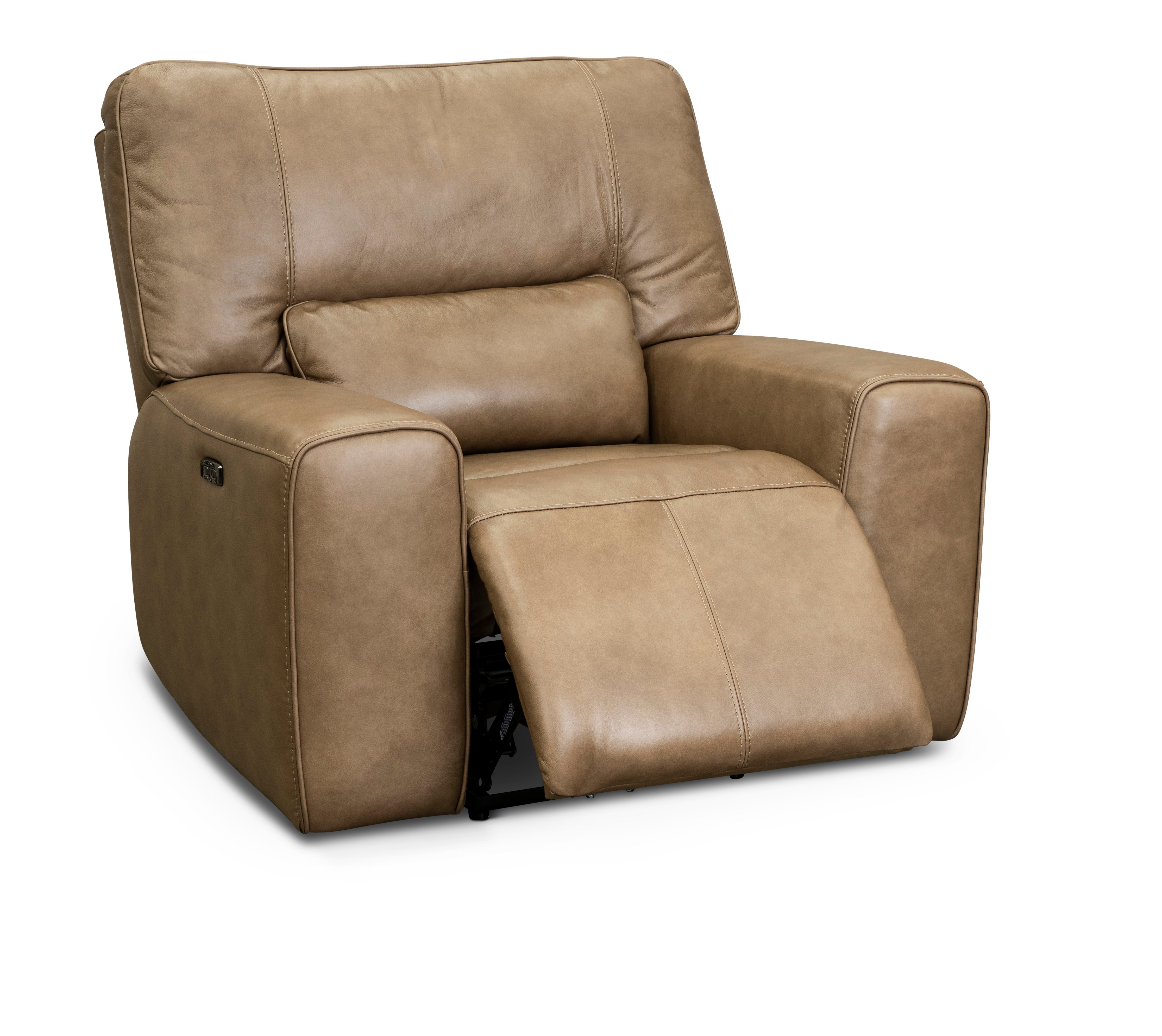 Saddle Brown Leather Power Recliner - Zero Gravity-2