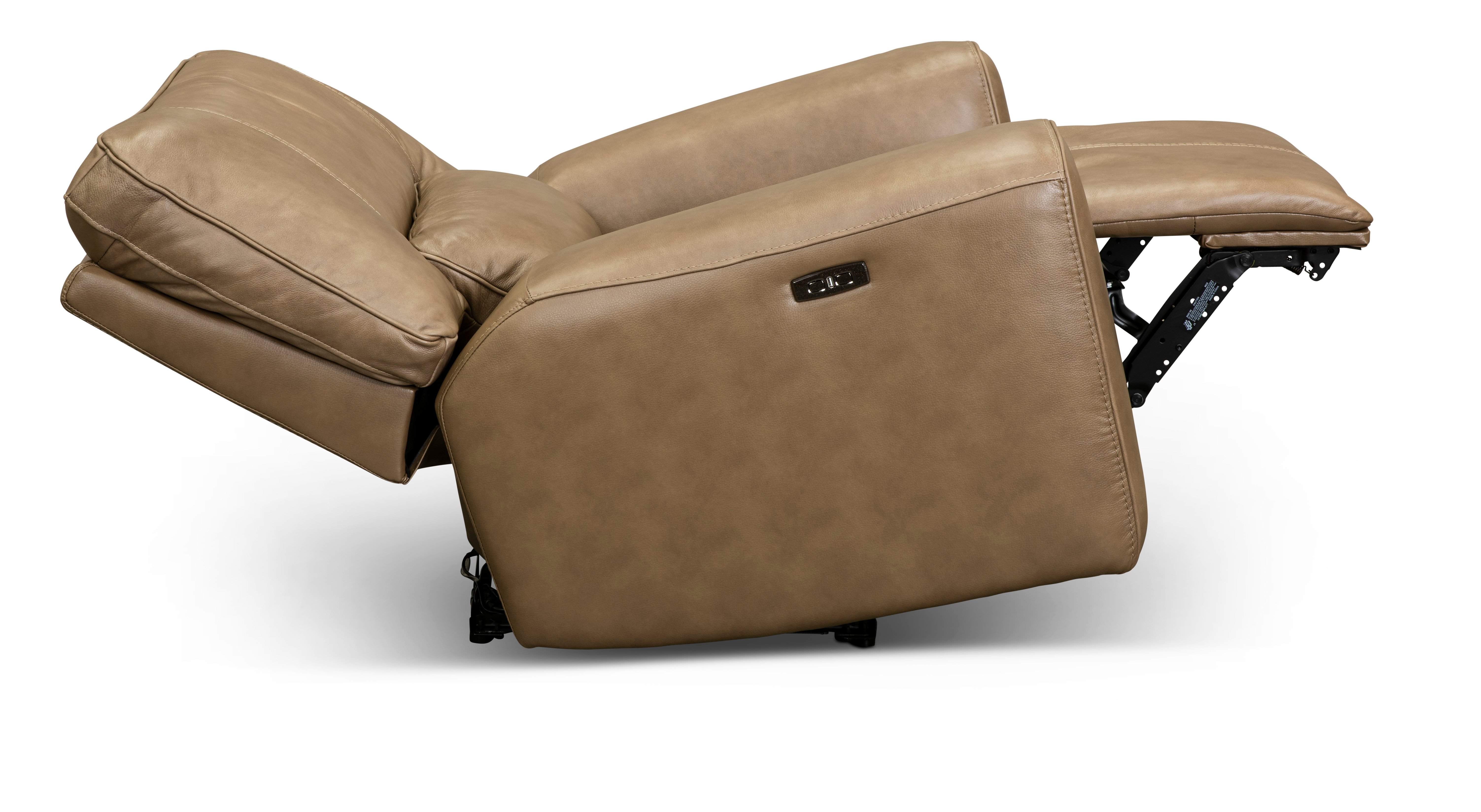 Saddle Brown Leather Power Recliner - Zero Gravity-3