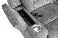 Pewter Gray Power Reclining Console Loveseat - Beacon-4