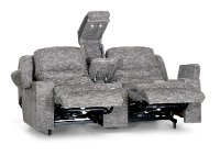 Pewter Gray Power Reclining Console Loveseat - Beacon-5