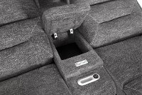 Pewter Gray Power Reclining Console Loveseat - Beacon-8
