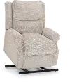 Charles Linen White Heat and Massage Reclining Lift Chair