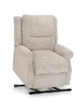 Charles Linen White Heat and Massage Reclining Lift Chair