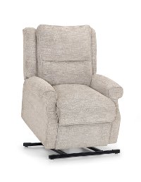 Linen White Heat and Massage Reclining Lift Chair - Charles