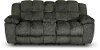 Platinum Gray Power Reclining Love Seat with Console - Elton