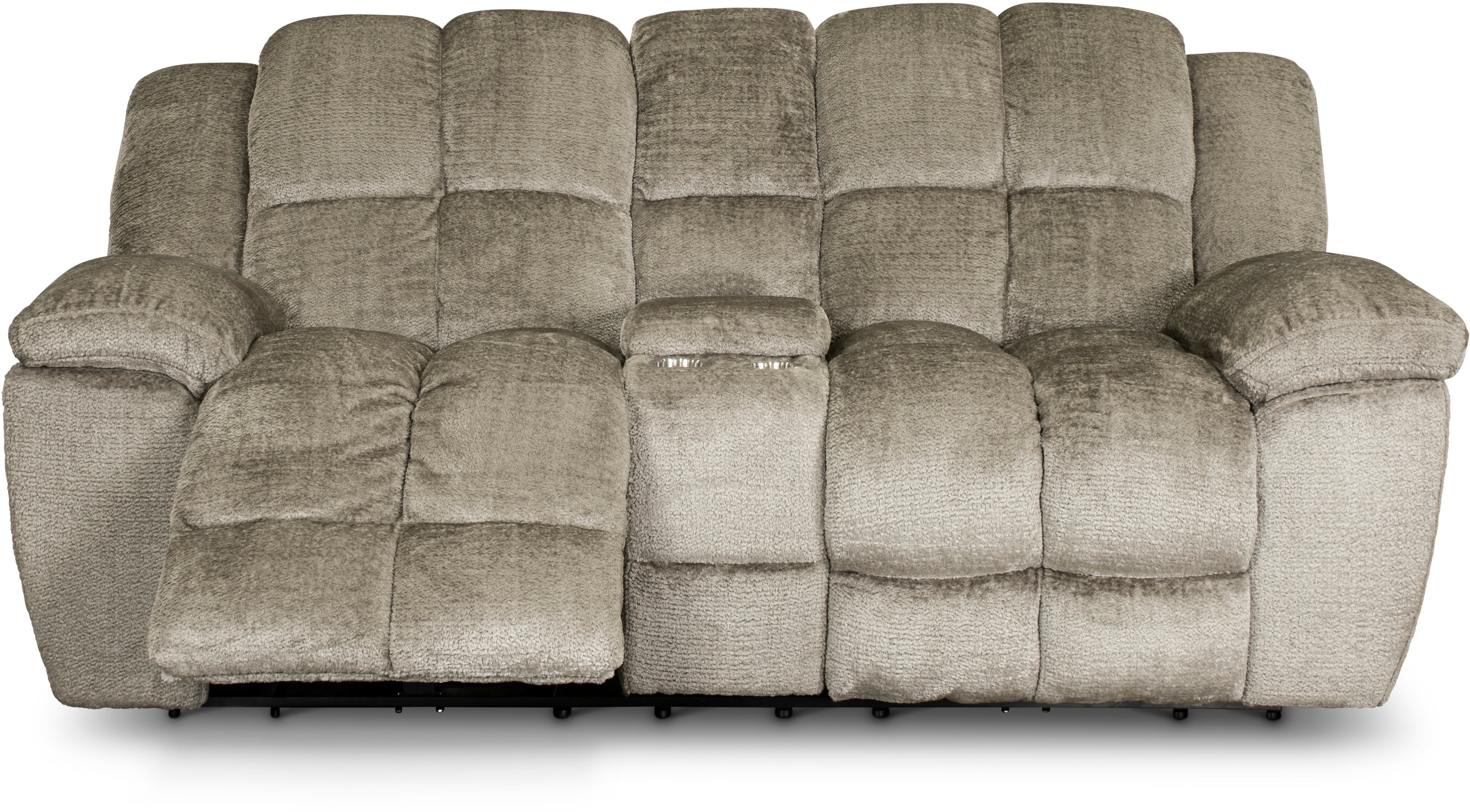 Elton Dove Gray Power Reclining Love Seat with Console-1