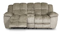 Elton Dove Gray Power Reclining Love Seat with Console